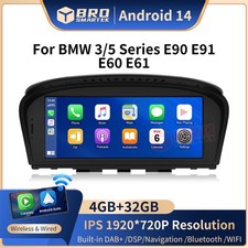 8.8'' 8-Core GPS Navi Android 14 autoradio CarPlay per BMW E60 E61 E90 E91 CIC