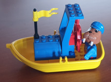 LEGO FABULAND 3633 WALTER WALRUS E LA SUA MOTOR BOAT COMPLETO OTTIMO 1986