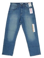 Jeans uomo denim Wrangler 33Wx30L relaxed fit gamba affusolata Milwaukee nuovo con etichette blu