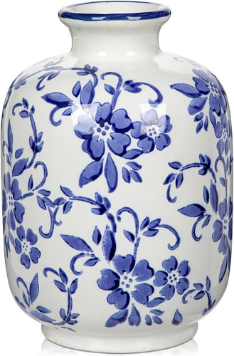 Vaso porcellana blu bianca - porcellana,