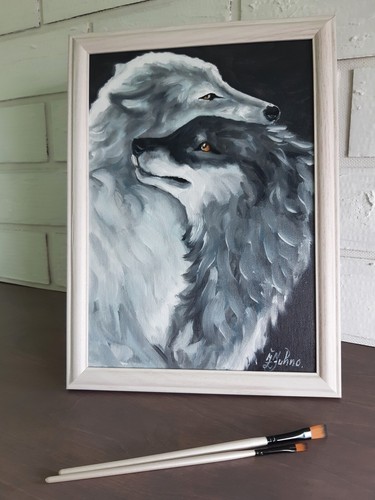 Quadro lupo animale arte
