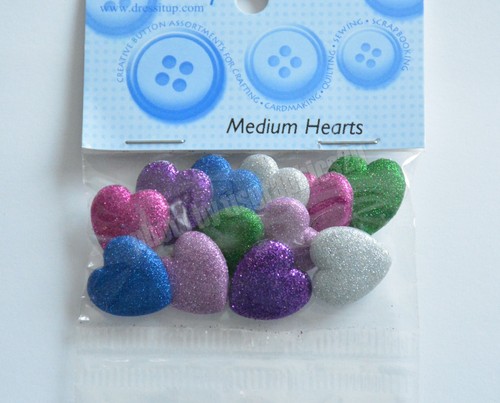 Bottoni cuore glitter schiena