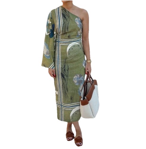 Maxi abito monospalla zara - maxi, zw