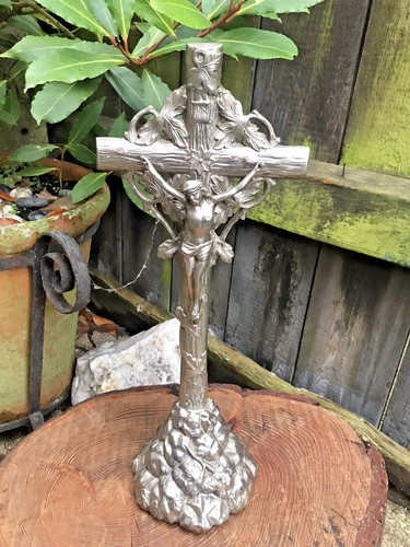 Vintage french crucifix - french,