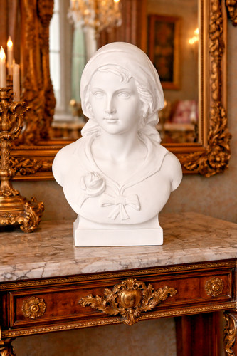 Mezzo busto marmo bianco - mezzo,