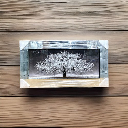 Quadro albero fiori - , argento