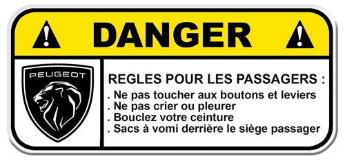 Sticker attention peugeot - sticker,