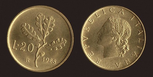Lire 1988 ramo quercia - di,