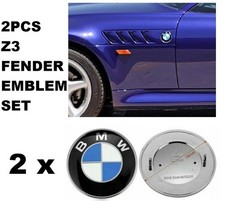 Set emblema parafango laterale BMW Z3 78 mm logo distintivo tondo 51141970248 x 2 pezzi