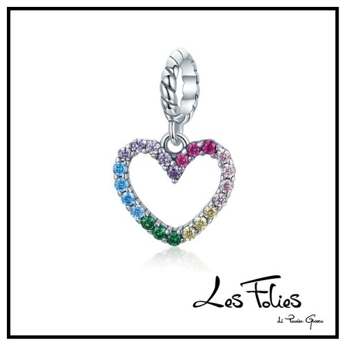 Charm cuore multicolore - charm,