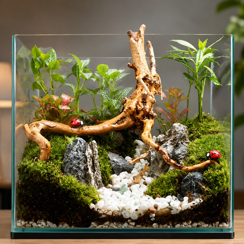 Decorazione acquario legno