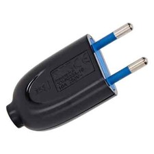 spina volante elettrica 2 poli senza messa a terra 10A nero