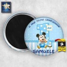 calamita magnete personalizzato PRIMO COMPLEANNO TOPOLINO FESTA NOME ETA'