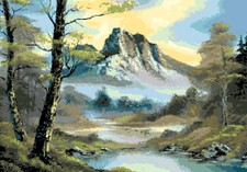 SCHEMA SCHEMI PUNTO CROCE LAGO DI MONTAGNA PAESAGGI DMC