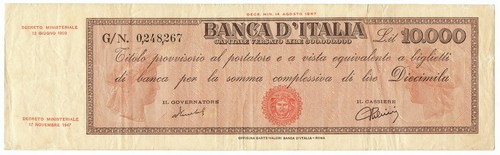 10000 lire titolo provvisorio - lire,