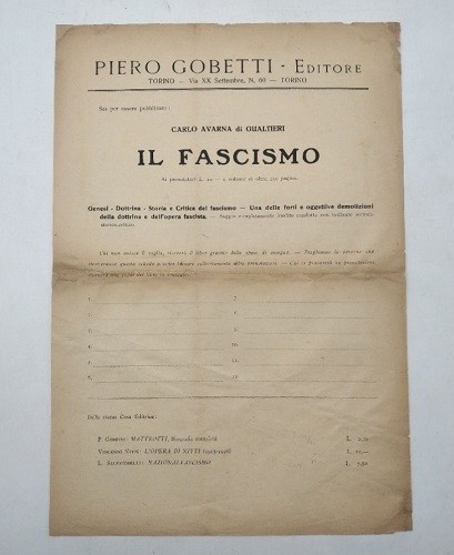 Piero gobetti editore - -,