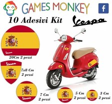 ADESIVI MOTO VESPA kit PIAGGIO Bandiere SPAGNA SPAIN Cerchio Casco ET2 ET4 PX