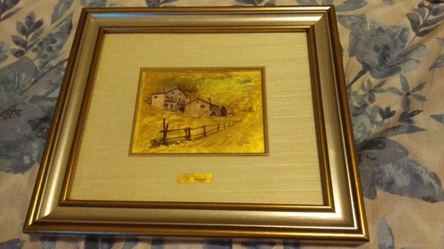Quadro foglia oro 23kt - quadro, d'oro
