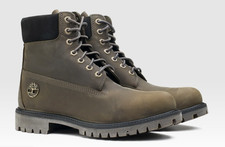 Stivali Timberland da uomo premium 6 pollici stringati impermeabili grigio medio pieno fiore