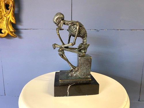 Scultura bronzo scheletro - scultura,