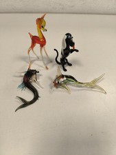 Lotto di 4 sculture in Vetro Soffiato Artisticamente Lavorato