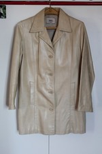 Giacca donna pelle beige cappotto giacchetto chiodo 1957 firenze M vintage