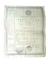 ANTICO DOCUMENTO 1840 PARMA E PIACENZA GALLINI FIORENZUOLA D'ARDA PC PASSAPORTO