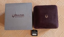 Rare Genuine Bulova Accuquartz Box anni '70 scatola completa controscatola tag