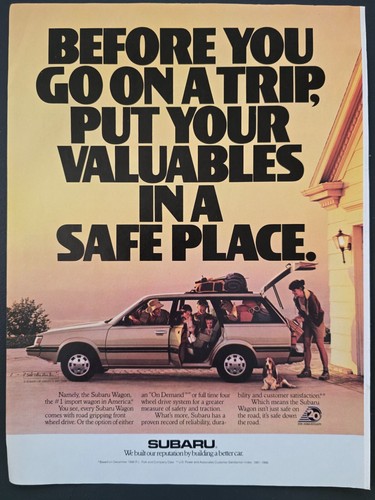 1988 stampa annuncio - annuncio, subaru