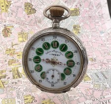 Theo . Anti Magnetique . Cartouche  Verdi . Argento . 1900 . OROLOGIO TASCA