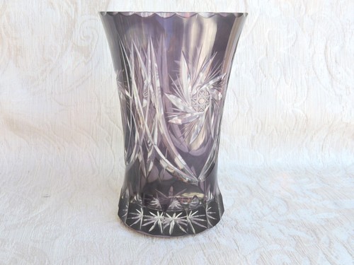 Vaso cristallo ametista inciso - vaso,