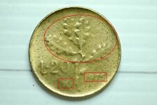 20 lire ramo di quercia millesimo 1975 rarissimo esemplare errore di conio.