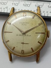Vintage FESTINA EXTRA DE FONDS placcato oro cal. Orologio AS 1130 FUNZIONANTE DAL 1960