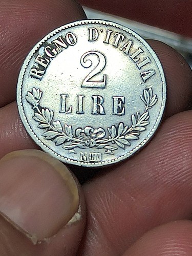 Moneta lire argento 1863 - argento,
