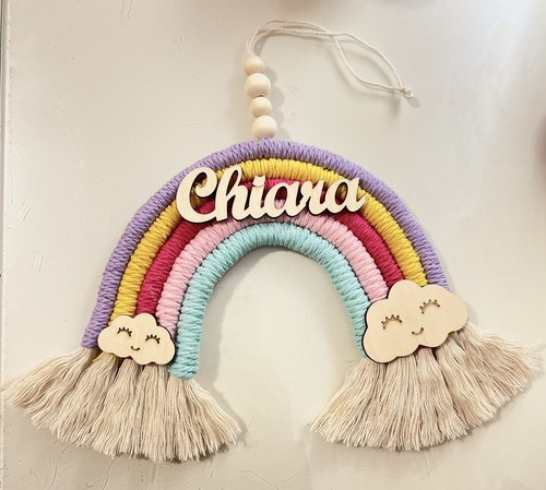 Arcobaleno macrame con nome - con,