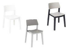 Sedia Impilabile esterno interno Design Bistrot Bianco Tortora, cucina, giardino