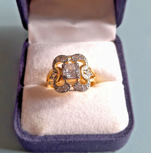 Anello art déco quadrato - anello,