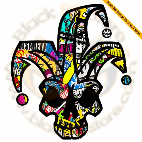 Sticker bomb skull - sticker,