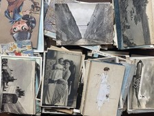 LOTTO MISTO CARTOLINE ANTICHE STRANIERE ITALIANE CITTÀ ILLUSTRATORI SANTINI 500+