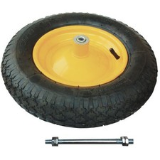 RUOTA PNEUMATICA X CARRIOLA EURO HAND - 3.50X8 DISCO METALLO ASSE MM 12X210 +...