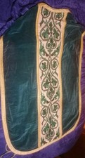 Pianeta Verde Ricamata E Stola , Green Chasuble, Kasel