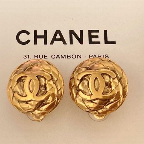 Orecchini chanel logo oro - cc,