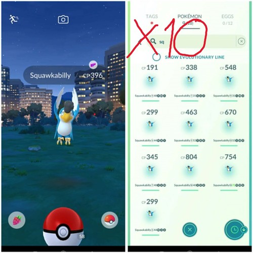Pokémon x10 squawkabilly - x10,