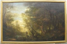 Rudolph CLAUDUS (Oldenburg 1893-Roma 1964) Cavaliere con rovine OLIO cm 100x160