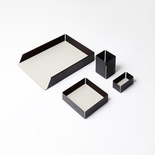 Set Scrivania Acciaio Nero e