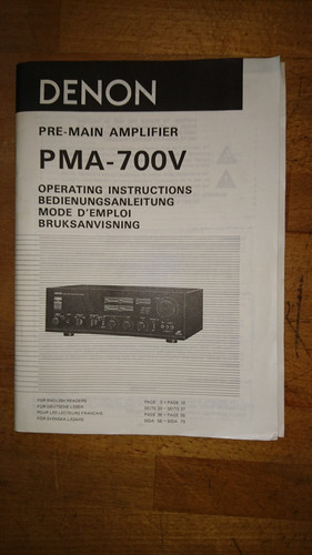 Denon pma 700v manuale - denon,