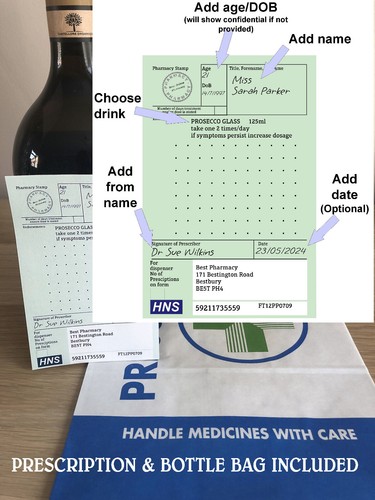 Adesivo bottiglia prescrizione