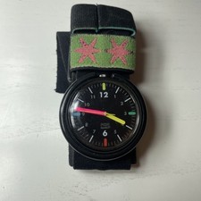 1989 Black Dial Colorful Markers Swiss Made Swatch Pop Watch, Rare Swatch Pop