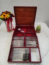Vintage wooden boxed cutlery - vintage,