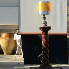 ANTICA COLONNA CON CAPITELLO CORINZIO IN LEGNO - ITALIA  - FINE XIX SECOLO